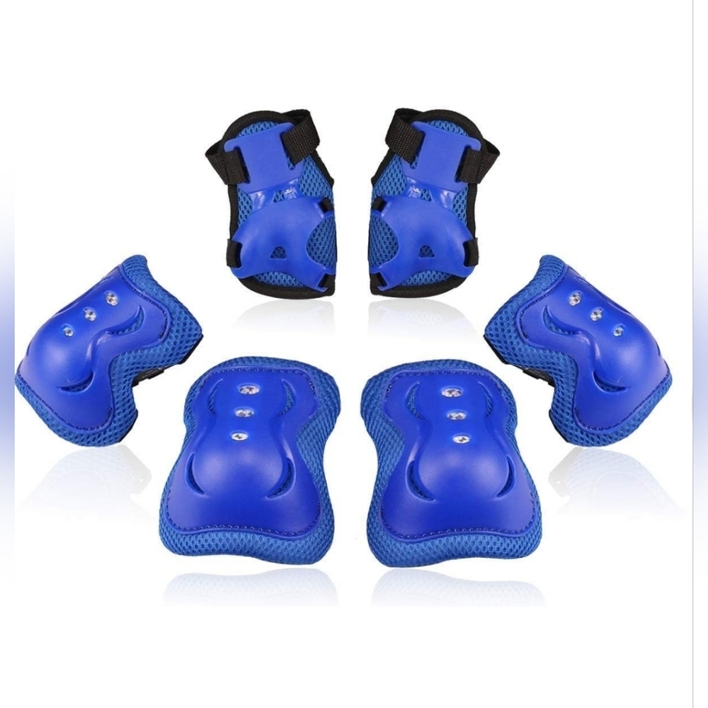 Kids Protective Gear Set – Knee Elbow Wrist Pads | Blue | Small (3–8 Years)